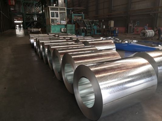AiSi Standard SGCC DX51D Ζινκ επιχρισμένα 20-275g/m2 Ζυγισμένα τυλιγμένα χάλυβα για την κατασκευή κυματοειδών φύλλων