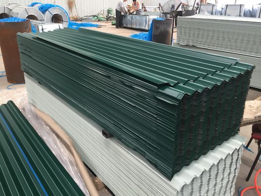 Κατασκευαστικά υλικά οροφής 0,12-6mm 30-275g/m2 Ψυχρό έλαση χρώμα Ppgi κυματοειδής προχρωματισμένο γαλβανισμένο μεταλλικό φύλλο οροφής