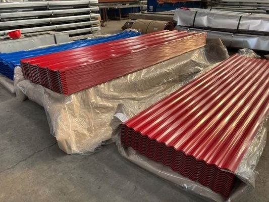 0.12mm 0.3mm 0.5mm PPGI Ραλ χρώμα επικαλυμμένο Προχρωματισμένο Γαλβανισμένο κυματοειδές φύλλο οροφής με κανονικό σπαγκλά Full Hard
