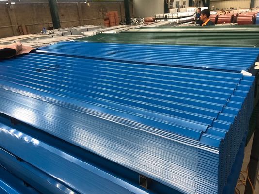 0.12mm 0.3mm 0.5mm PPGI Ραλ χρώμα επικαλυμμένο Προχρωματισμένο Γαλβανισμένο κυματοειδές φύλλο οροφής με κανονικό σπαγκλά Full Hard