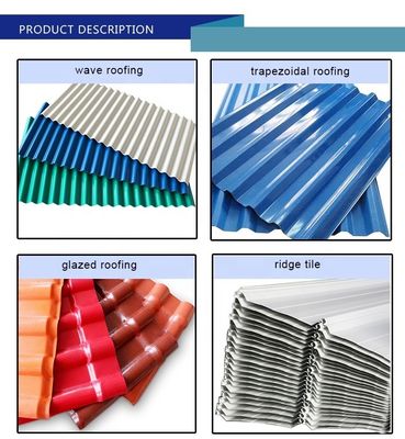 ASTM AISI SGCC RAL Χρώμα Ζυγισμένο κυματοειδές φύλλο PPGI Χρώμα Χάλυβα πλακάκια με υψηλή αντοχή στη τράβηξη και μειωμένες τιμές