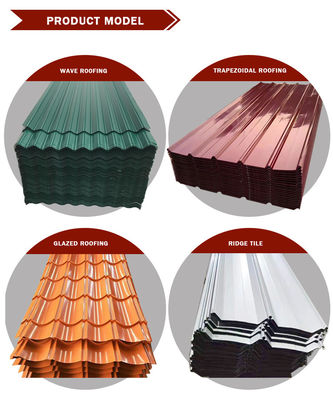 Πιο διαδεδομένα RAL ASTM SGCC Z40 0,5 mm και 1 mm κυματοειδή PPGI χρωματικά επικαλυμμένα οροφικά πάνελ με πλήρη σκληρότητα