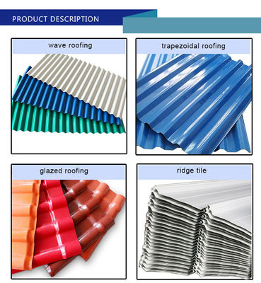 Επιχρισμός ψευδαργύρου 30-275g/m2 ξηρό ASTM AISI SGCC RAL Χρώμα Προσαρμόσιμα Ζυγισμένα κυματοειδή φύλλα PPGI χρώμα πλακάκια χάλυβα