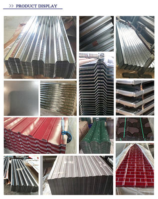 Πουλάει RAL ASTM SGCC Z40 0,5 mm 1 mm κυματοειδείς PPGI χρωματικά επικαλυμμένες οροφικές πλάκες με βάθος κυματοειδούς από 15 mm έως 18 mm